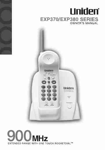 Uniden Cordless Telephone EXP370 Series, EXP380 Series-page_pdf